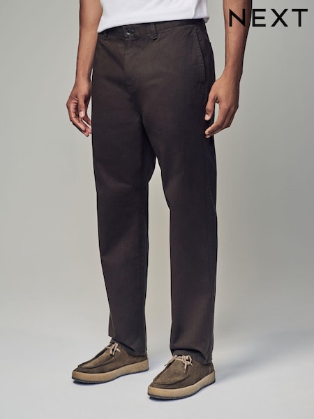 Chocolate Brown Straight Fit Utility Chino 100% Cotton Trousers (B46404) | €4
