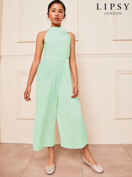 Lipsy Chiffon Halter Occasion Culotte Jumpsuit (5-16yrs) (B46424) | ‏122 د.إ.‏ - ‏ 144‏ د.إ.