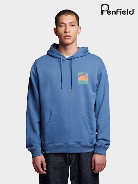 Penfield Mens Relaxed Fit Mountain Back Print 100% Cotton Hoodie (B46459) | ‏427‏₪