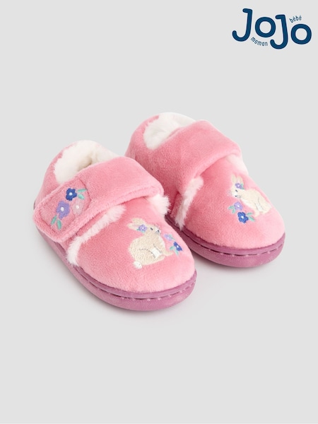 JoJo Maman Bébé Pink Bunny Slippers Shoes (B46495) | €26
