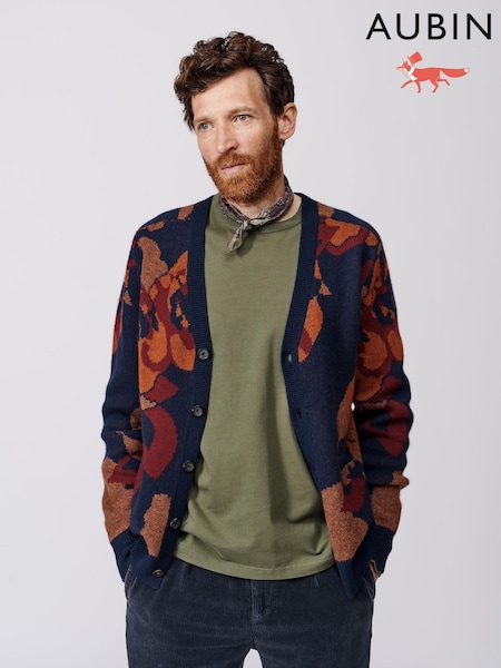 Aubin Morton Pattern Navy Cardigan (B46681) | €121