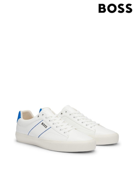 BOSS White Cupsole Lace-Up Trainers With Contrast Logo (B46758) | €79