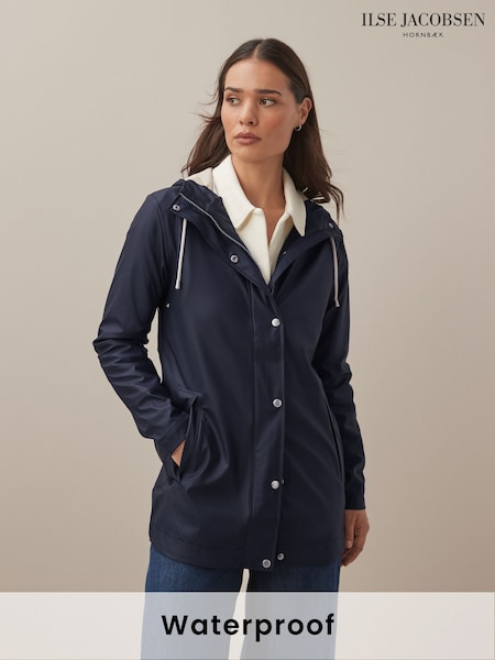 Ilse Jacobsen Straight Fit Lightweight Waterproof Rain Jacket (B46893) | AED641
