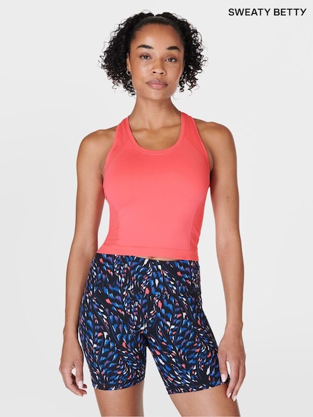 Sweaty Betty Coral Pink Athlete Crop Seamless Workout Vest (B46908) | €27