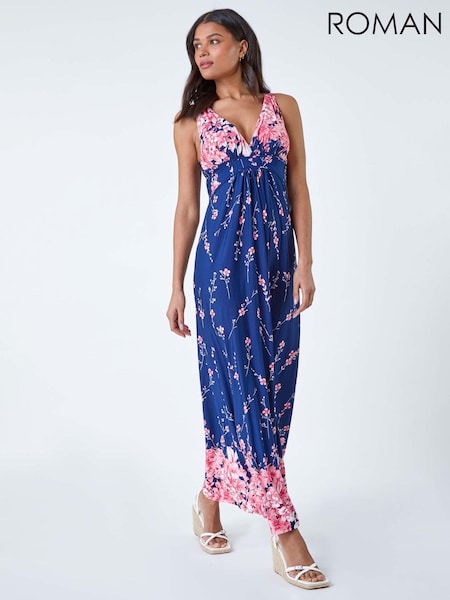 Roman Floral Print Stretch Maxi Dress (B46912) | €66