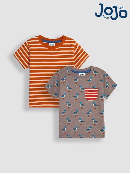 JoJo Maman Bébé Duck Print And Stripe T-Shirts 2 Pack (B46929) | 34 €