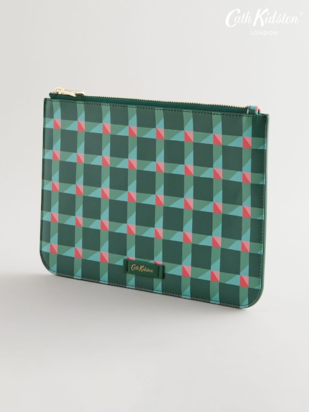 Cath Kidston Green Check Pouch (B46971) | AED99