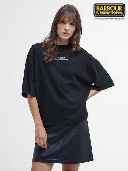 Barbour® International Oversized 100% Cotton Francheca Logo T-Shirt (B46995) | ₪176