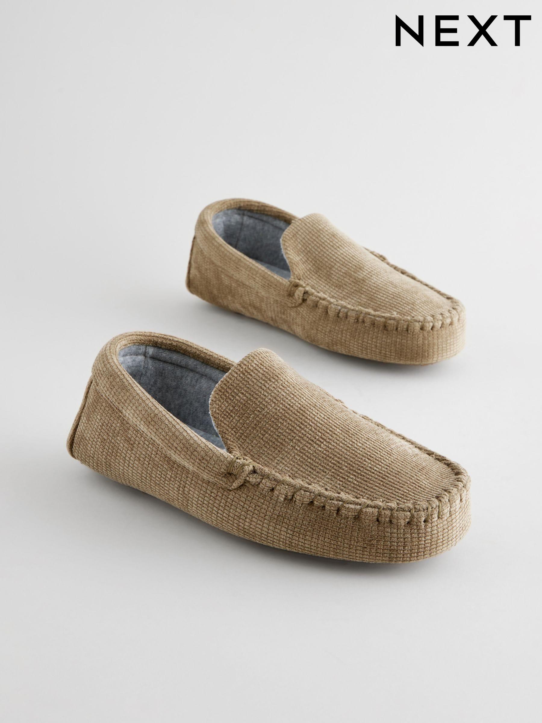 Mens Moccasin Slippers Leather Suede Slippers Next