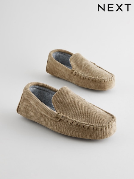 Neutral Textured Moccasin Slippers (B47020) | €30