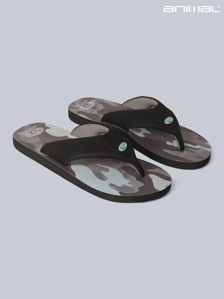 Animal Grey Dark Mens Jekyl Flip Flops (B47091) | R$ 285