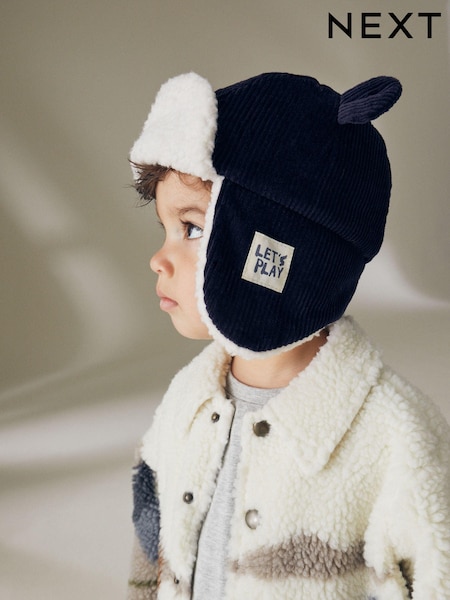 Navy Blue Bear Ear Trapper Hat (3mths-6yrs) (B47128) | €6 - €6.50