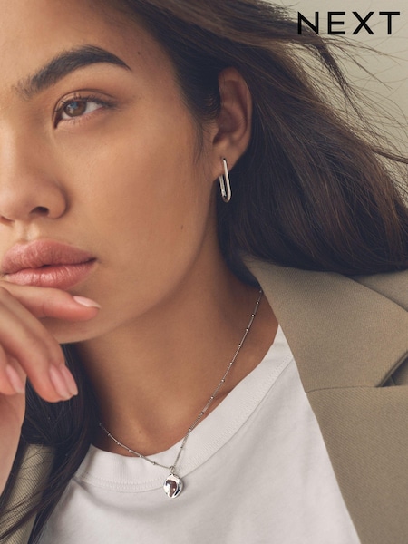 Sterling Silver Oval Hoop Earrings (B47167) | €34.50