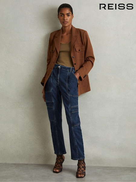 Dunkelblau - Reiss Jem Garment Dyed Utility Tapered Jeans (B47197) | 234 €