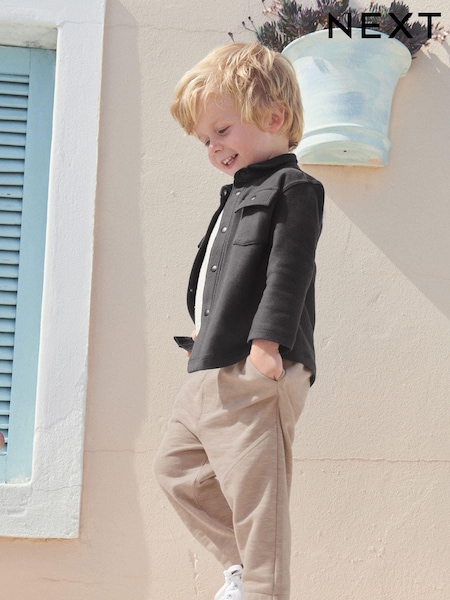 Kömür Gri/Çimento - 100% Cotton Jersey Shirt And Joggers Set 3 Piece (3mths-7yrs) (B47200) | ₺925 - ₺ 1,073