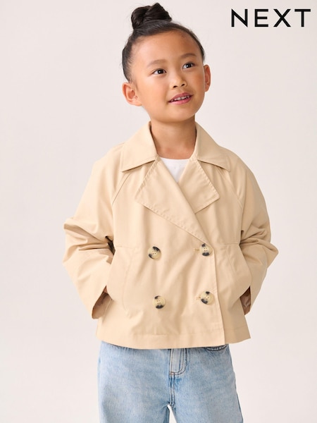 Canvas Crop Trench Coat (3-16yrs) (B47309) | ‏108 ر.س.‏ - ‏150 ر.س.‏