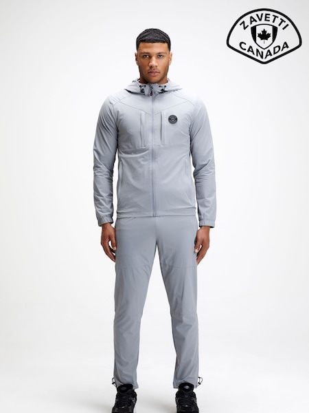 Gri - Zavetti Canada Mens Dentero Woven Zip Through Hanorac cu glugă (B47315) | 313 LEI