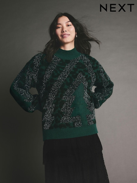 Green Animal Knitted Christmas Jumper (B47321) | €27