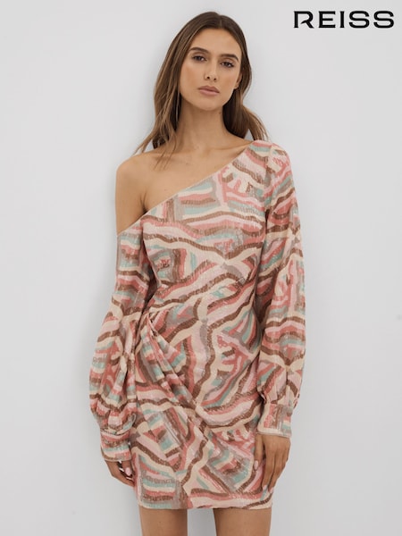 Halston Off-The-Shoulder Sequin Mini Dress (B47364) | €721
