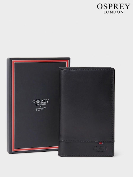 Czarny - Osprey London Leather Micro Leather Dress Wallet (B47423) | 370 zł