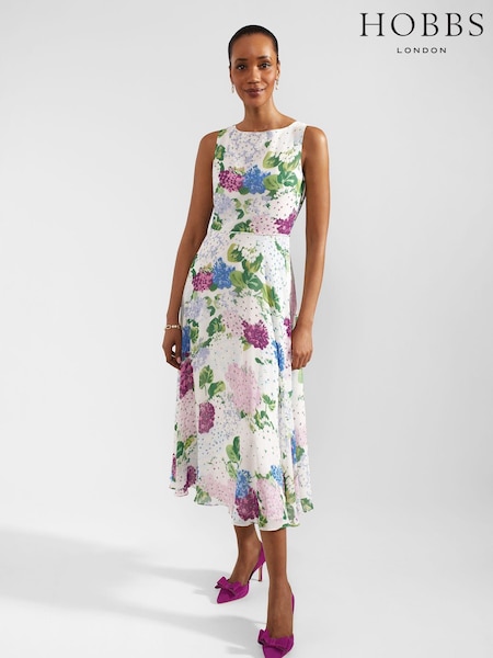 Hobbs White Petite Petite Carly Dress (B47428) | €129