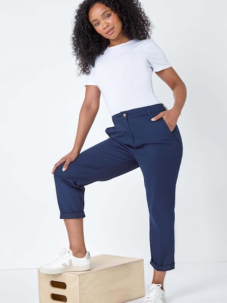 Roman Blue Cotton Blend Stretch Chino Trousers (B47482) | €40