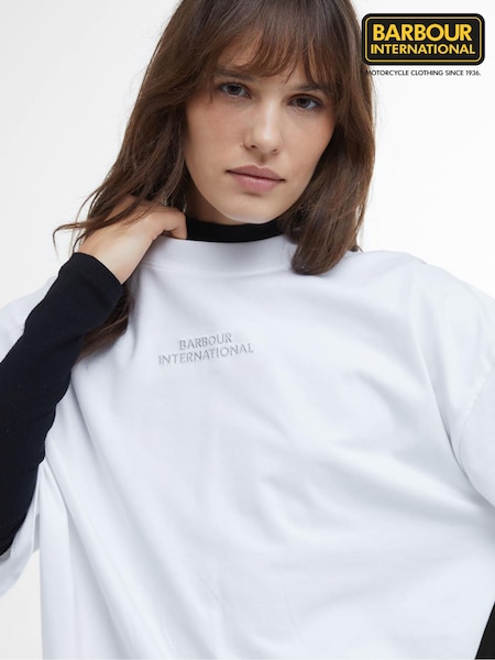 Barbour® International Oversized 100% Cotton Francheca Logo T-Shirt (B47578) | ₪176