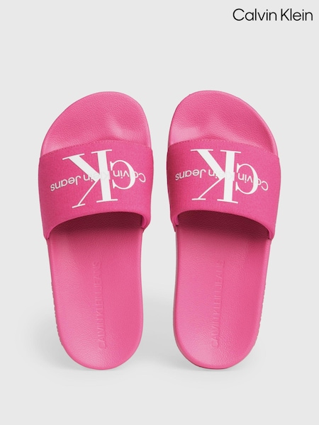 Calvin Klein Pink Monogram Slides (B47603) | €25