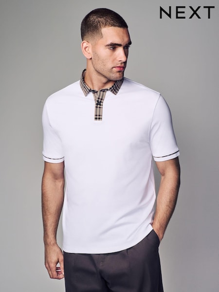 White Short Sleeve Smart Collar Polo Shirt (B47853) | €15