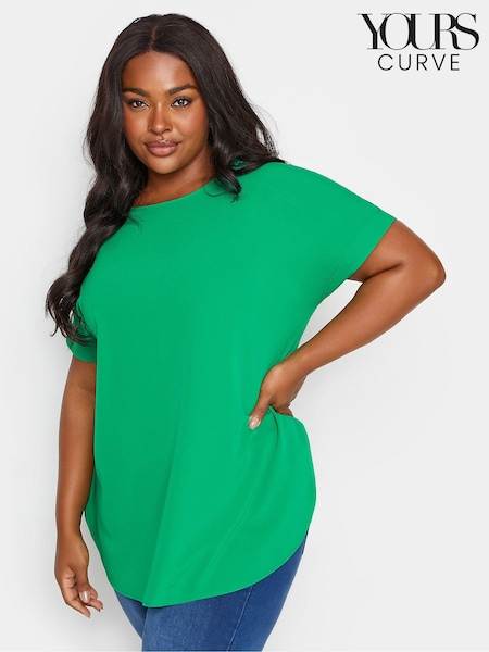 Yours Curve Green Green Short Sleeve Blouse (B47911) | €29