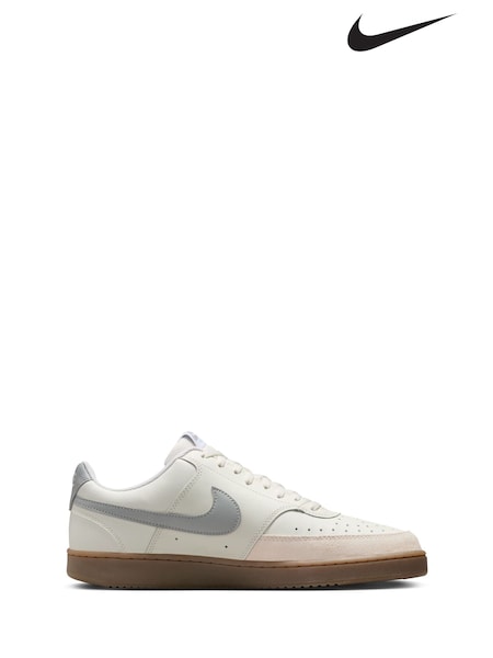 Nike Grey/Ecru Court Vision Low Trainers (B48067) | €107
