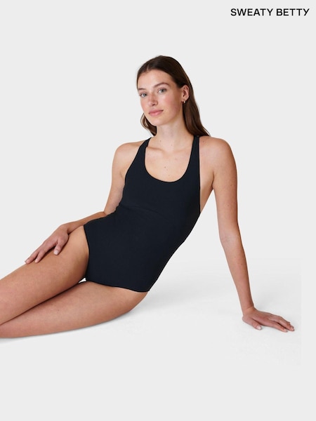 Sweaty Betty Black Ocean Xtra Life Performance Swimsuit (B48102) | ₪377