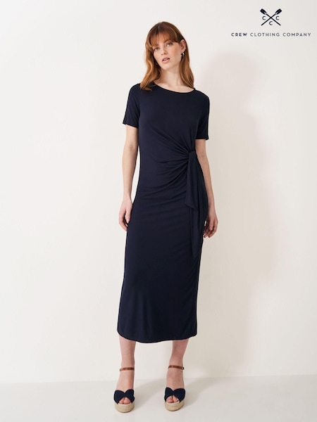 Crew Clothing Tina Plain Tie Front Jersey Dress (B48121) | 271 LEI