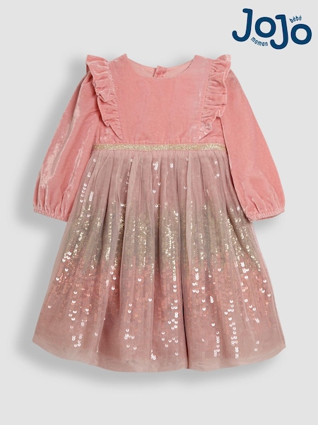 JoJo Maman Bébé Pink Sequin Party Dress (B48176) | 245 QAR - 278 QAR