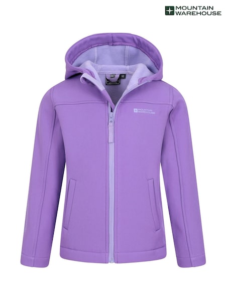 Mountain Warehouse Purple Chrome Exodus Kids Water Resistant Softshell Jacket (B48216) | €41