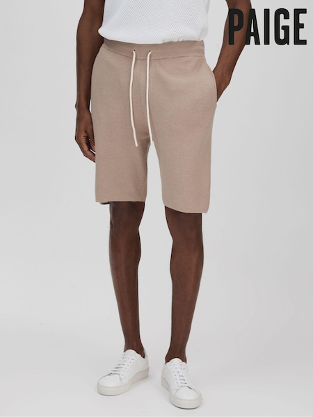 Paige Cotton-Linen Drawstring Knitted Shorts (B48223) | 1,015 QAR