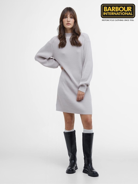 Barbour® International 100% Cotton Franchesca Funnel Neck Ribbed Knit Dress (B48283) | ₪503