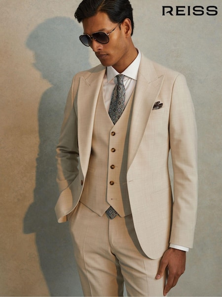 Reiss Stone Belmont W Slim Fit Single Breasted Waistcoat (B48335) | €256