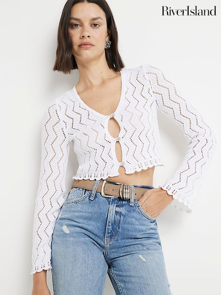 Bela - River Island Crochet Button Up Cardigan (B48378) | € 19