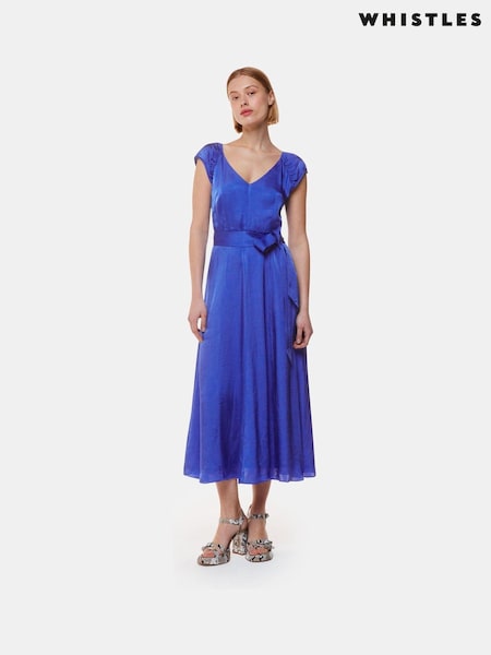 Whistles Petite Cobalt Blue Arie Twist Front Dress (B48496) | 72 €