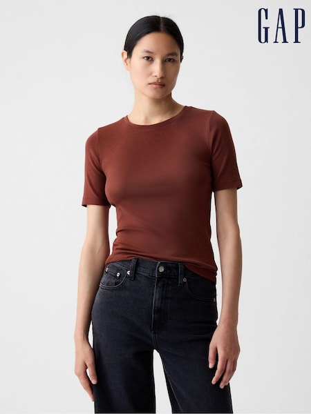 Gap Brown Modern Crew Neck Short Sleeve T-Shirt (B48525) | €13.50