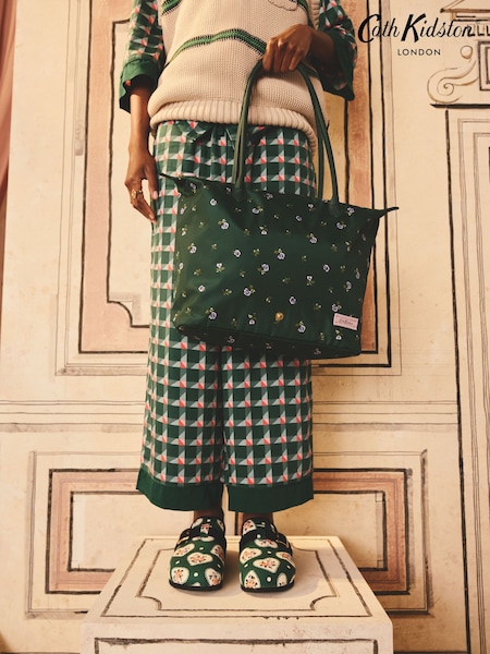 Cath Kidston Green Floral Packable Medium Tote Bag (B48536) | €41