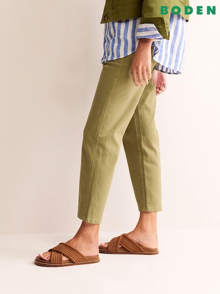 Boden Brown Cross Strap Sliders (B48564) | €69