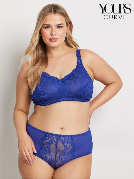 Yours Curve Blue Lace Total Support Bra (B48630) | €25