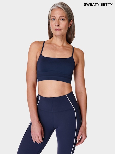 Sweaty Betty Navy Blue Spirit Reformed Yoga Bra (B48666) | €50