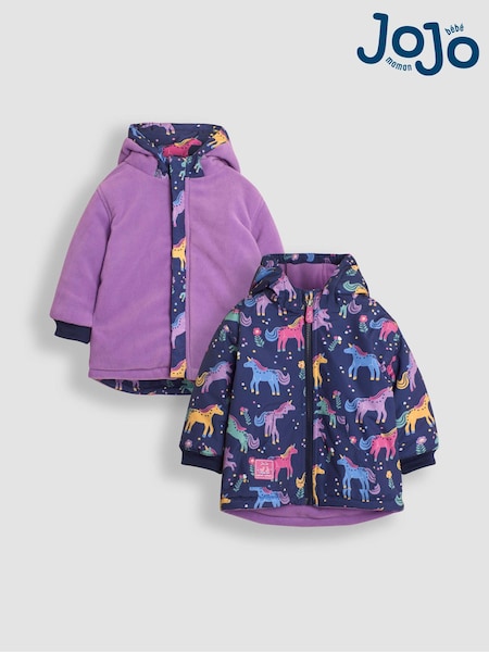 أرجواني فاتح وحيد القرن - Jojo Maman Bébé Fleece Lined Jacket (B48679) | ‏252 ر.س.‏ - ‏277 ر.س.‏