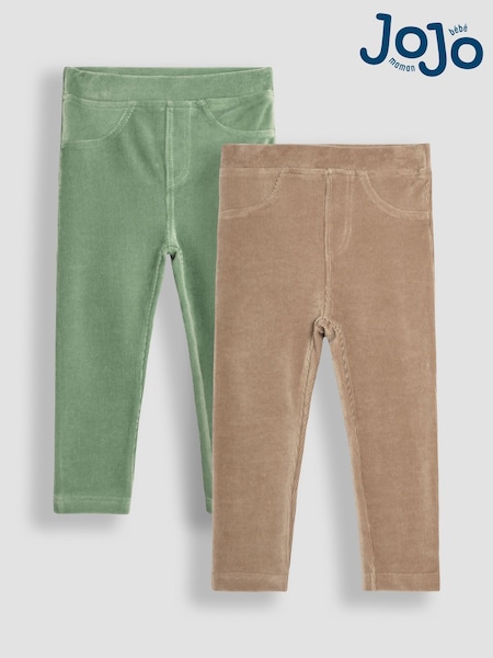 JoJo Maman Bébé 2-Pack Jersey Cord Leggings (B48741) | 37 €