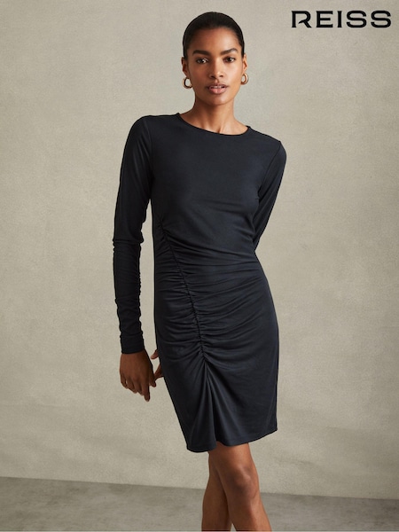 Reiss Charcoal Allie Ruched Jersey Mini Dress (B48815) | €50