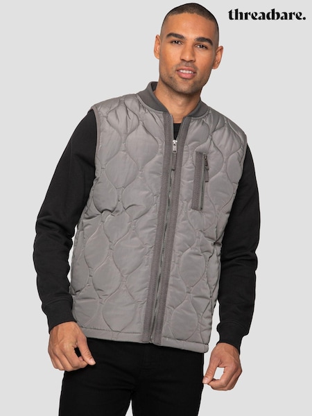 Threadbare Grey Lightweight Quilted Gilet (B48843) | €26