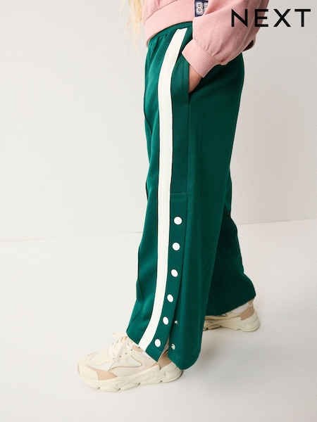 Green Wide Leg Popper Joggers (3-16yrs) (B48898) | OMR6 - OMR8